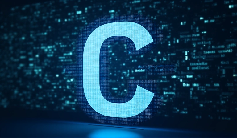 Szerzői jogi szimbólum egy digitális háttéren, amely a szellemi tulajdon védelmét jelképezi.